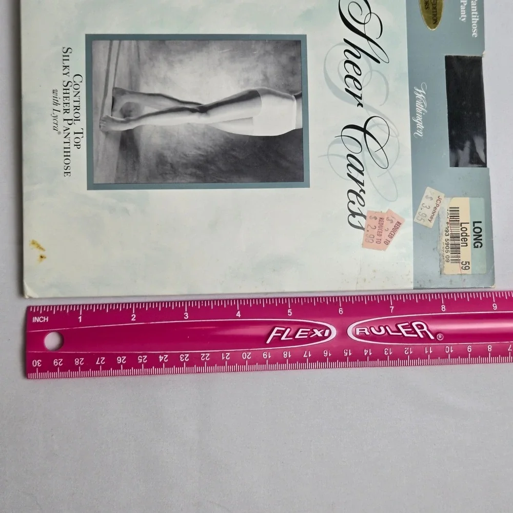 Worthington Sheer Caress Control Top Silky Sheer Pantihose,‎ 2 Pairs Vtg New
